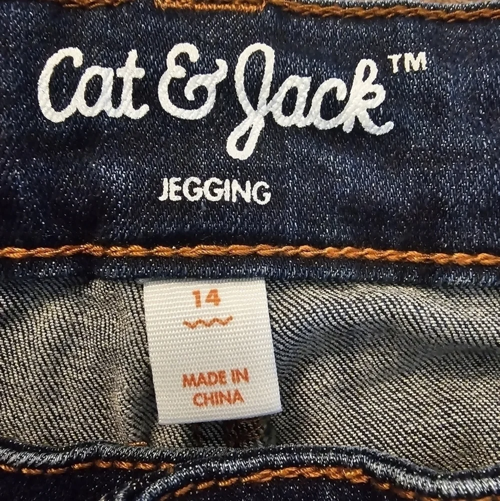 6/$20 Cat & Jack High-Rise Distressed With Lace Skinny Jeans Size 14 (Girl)